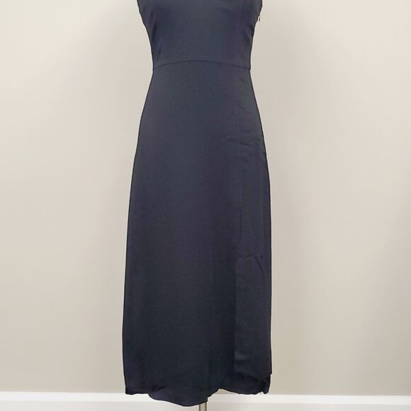A.L.C. Leesa Tie Back Black Scuba Slit Midi Dress - Size 6 NWT Minimalist - Picture 4 of 15